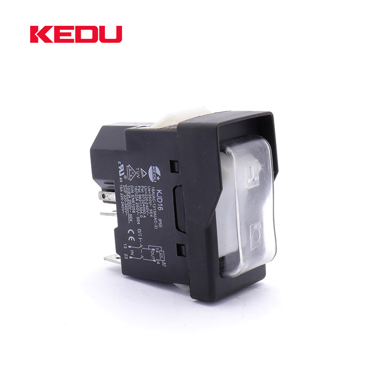 KEDU KJD16 5Pins Push Button Switch On Off Electromagnetic Switches with Waterproof Cover Electric Tool Switch