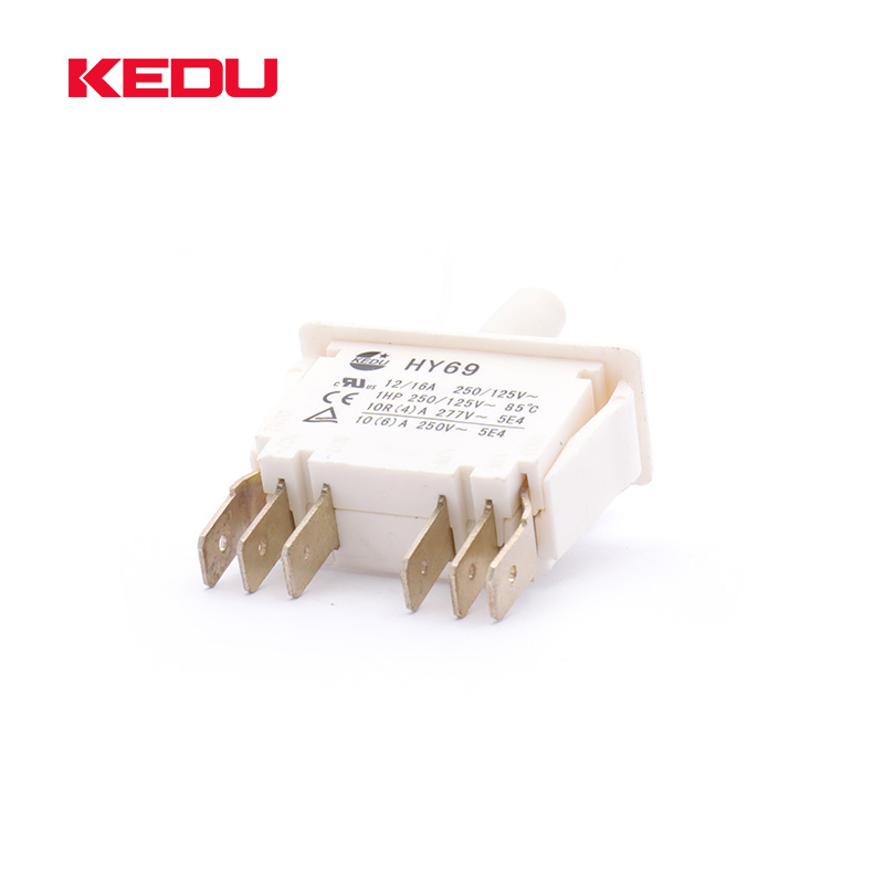 KEDU HY69 6 Pins ON-(ON) White Push Pull Button Switch With UL TUV CE Approval