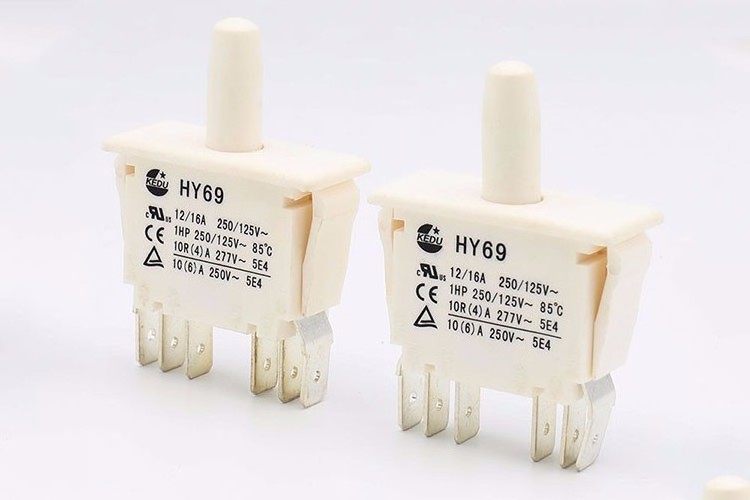 KEDU HY69 6 Pins ON-(ON) White Push Pull Button Switch With UL TUV CE Approval