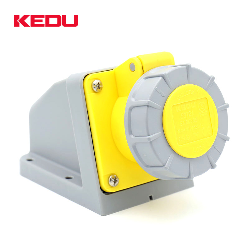 KEDU IP67 16A 4h 110V 3 pin Industrial Wall Mounted Socket Outlet