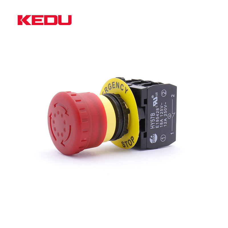 KEDU Direct Emergency Shut Off Stop Mushroom Push Button Switch