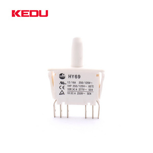 KEDU HY69 6 Pins ON-(ON) White Push Pull Button Switch With UL TUV CE Approval