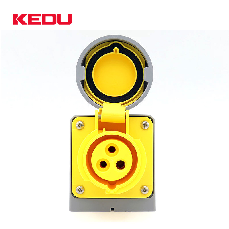 KEDU IP67 16A 4h 110V 3 pin Industrial Wall Mounted Socket Outlet