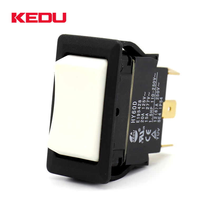 KEDU White Color Button 6 pins (on) off (on) Rocker Switch With UL TUV CE Approval HY60D