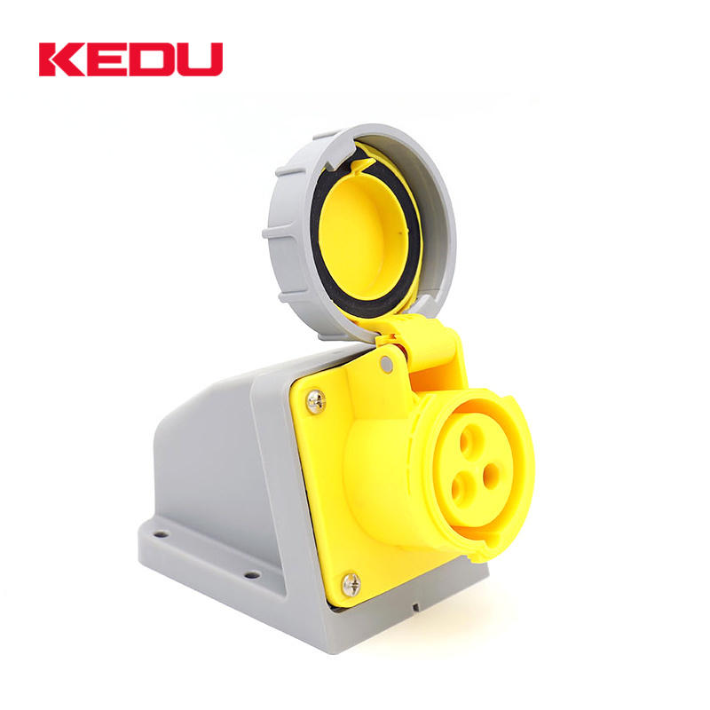 KEDU IP67 16A 4h 110V 3 pin Industrial Wall Mounted Socket Outlet