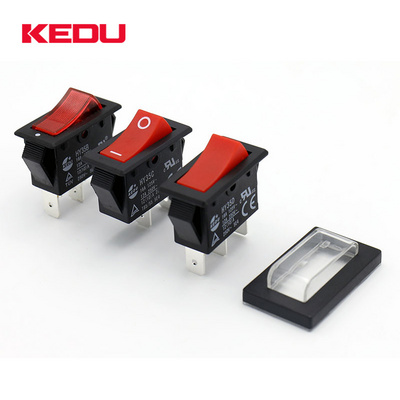 KEDU HY35 Mini ON OFF Red Lamp Boat Rocker Switch With UL TUV CE CQC