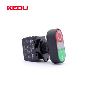 KEDU HY57-8 High Quality NO NC Signal Light Push Button Switch PushButton Switch With 30ADC White Color LED Lamp