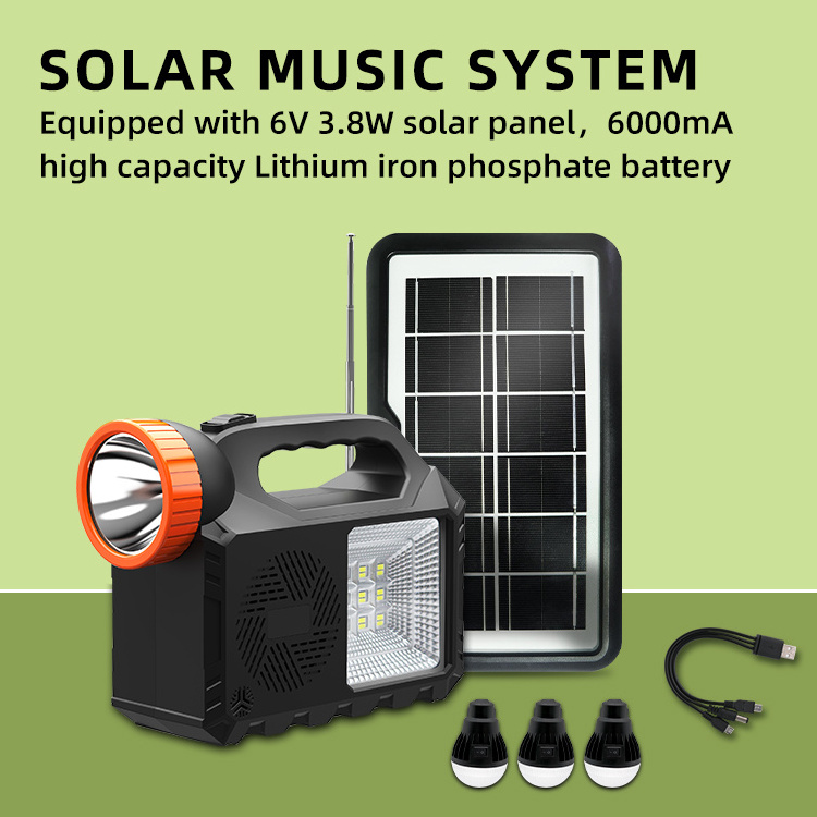 Solar Power System Generator Home Led Light Systems Solar Lighting Kit With Speaker Radio Led Light 3 Led Bulb