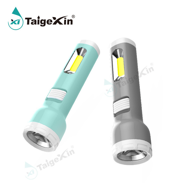 Hot Sale Portable LED Flashlights Large Capacity With Side lamp Lithium Battery  Pocket Torch Light