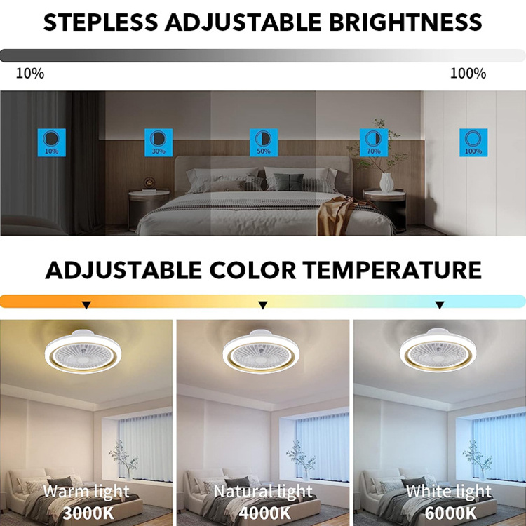 Hot Selling Simple Style Ceiling Fan With Led Light 220V Bedroom Living Boom Light Fan Ceiling