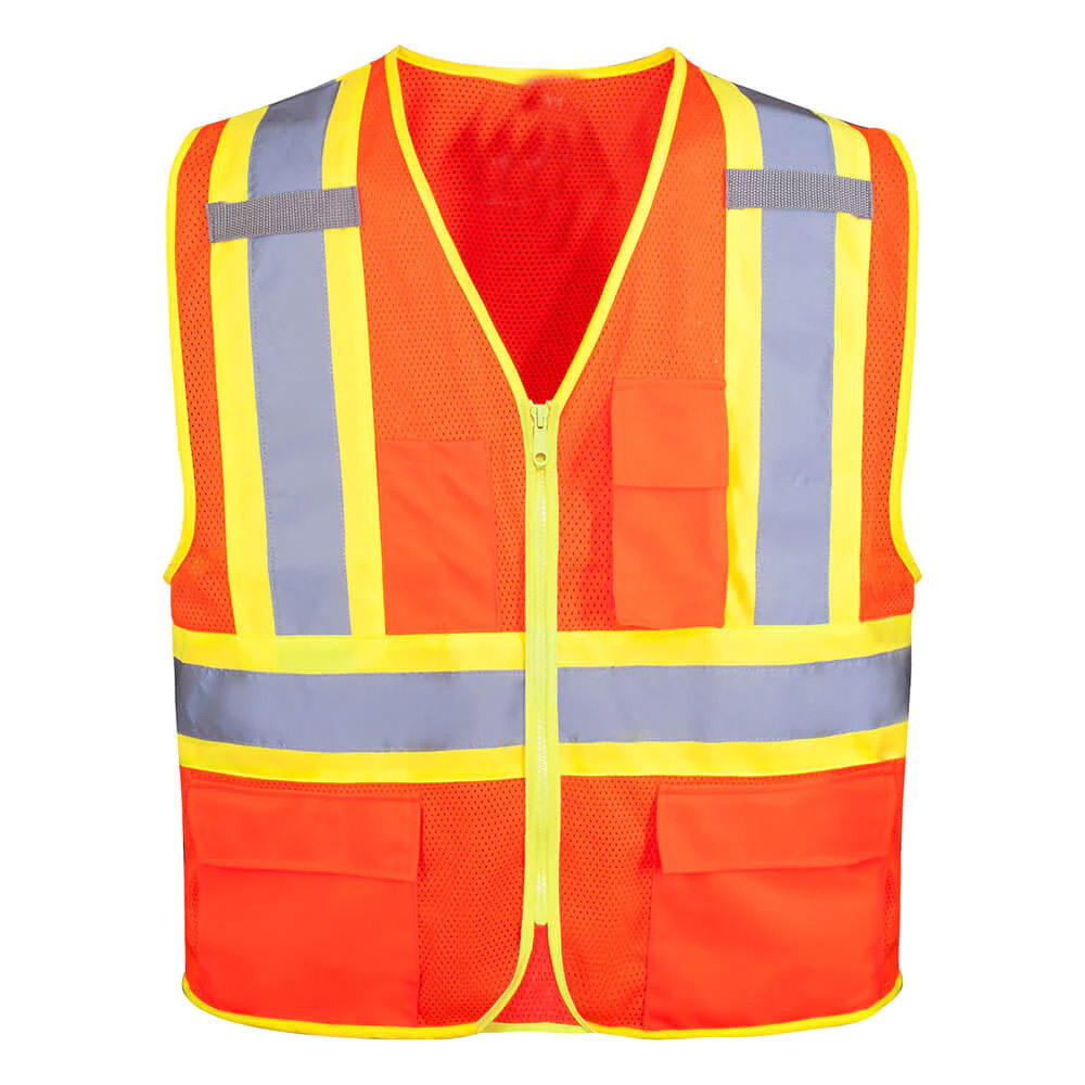 Men Night Work Reflective Vest Construction Traffic Breathable Mesh Workwear Safety Vest By Keem Brothers