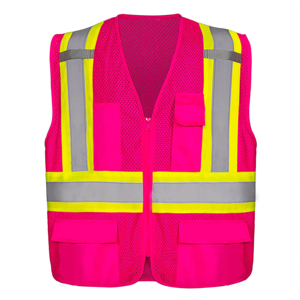 Men Night Work Reflective Vest Construction Traffic Breathable Mesh Workwear Safety Vest By Keem Brothers