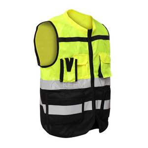 Best Seller 2023 High Visibility Hi-Vis Safety Vest Reflective Driving Jacket Night Security Waistcoat With Pockets For Work Run