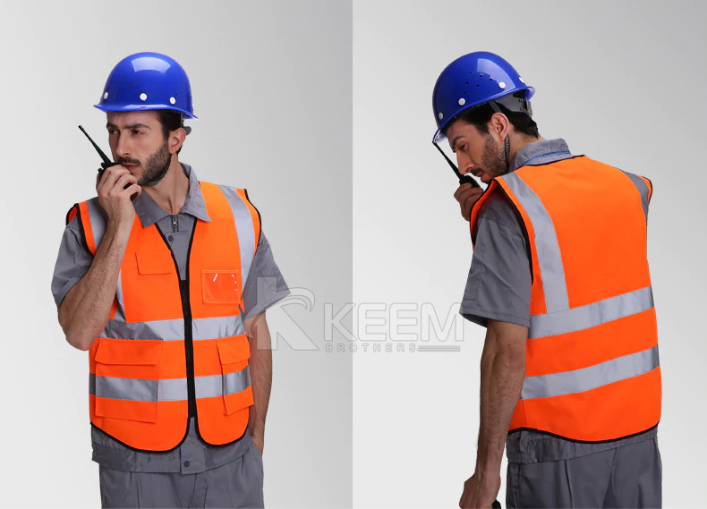 Hi vis Vest Workwear Construction Clothing Safety Reflective Vest For Men