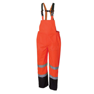 High Visibility Bib Pant Safety Rain Gear Hi Vis, Waterproof, Reflective, Work Overalls for Men Orange, Yellow-Green