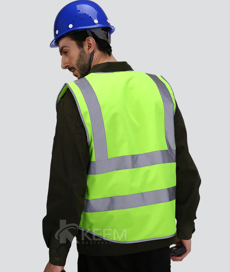 Safety vests Multi Pocket High Visibility Work Reflective Vest For Men Construction Reflective Traffic Road Working Vests