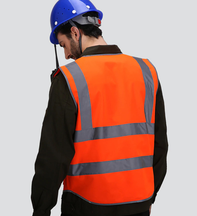 Safety vests Multi Pocket High Visibility Work Reflective Vest For Men Construction Reflective Traffic Road Working Vests