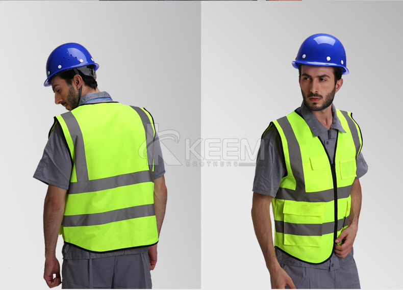 Hi vis Vest Workwear Construction Clothing Safety Reflective Vest For Men