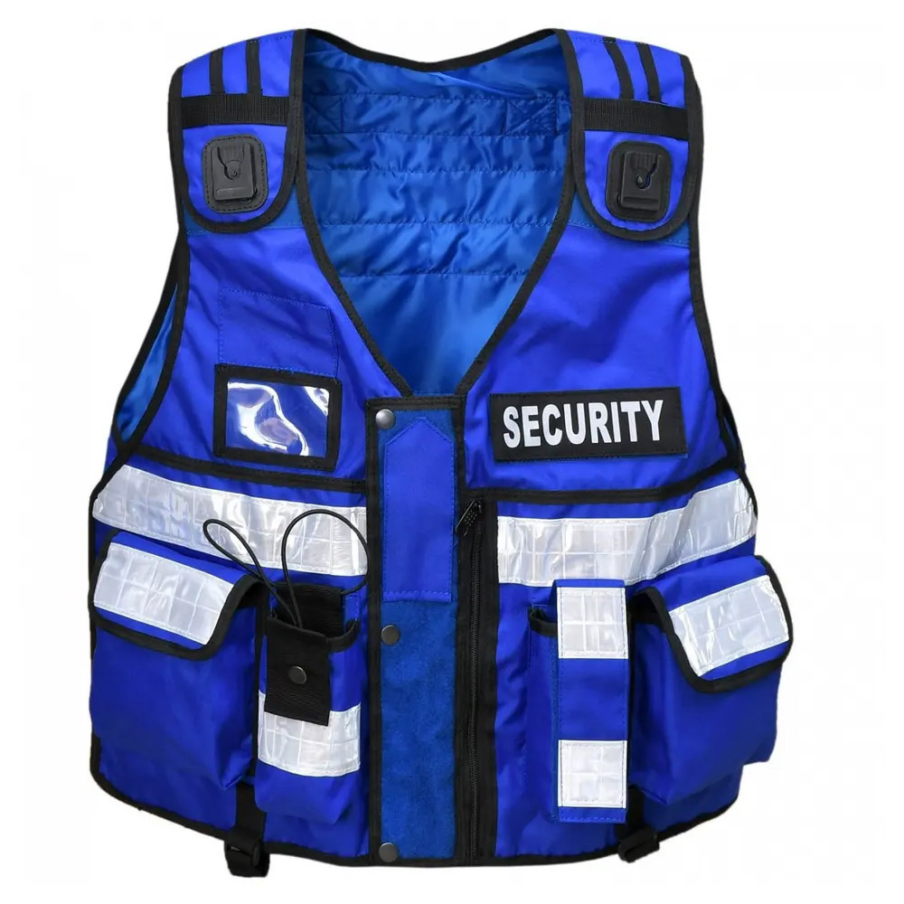 Multi Pocket Blue Color Men Wear High Visibility Safety Vest Waistcoat Safety Work Vest By Keem Brothers