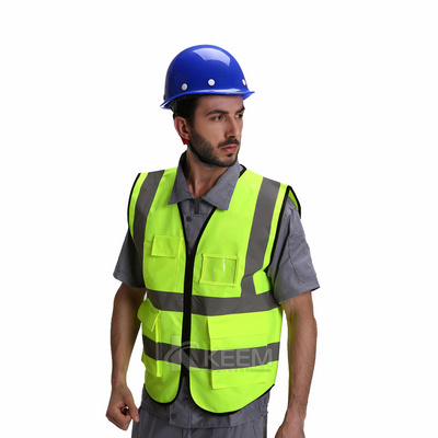 Hi vis Vest Workwear Construction Clothing Safety Reflective Vest For Men