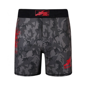 KEENDRAGON Long Fitness Grappling Shorts Kick Boxing Mma Shorts with Slit Custom Printed High Spandex Sportswear Men Sea, Air