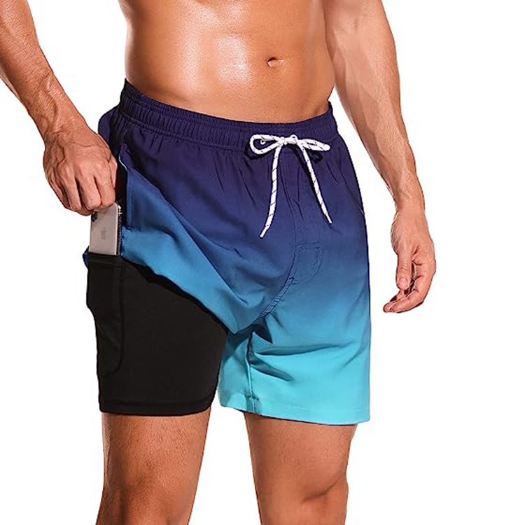 Wholesale Summer Beach Shorts Swimming Trunks Custom Mesh Shorts Color Change Swimwear Quick Dry Mens Swim Shorts with Pocket