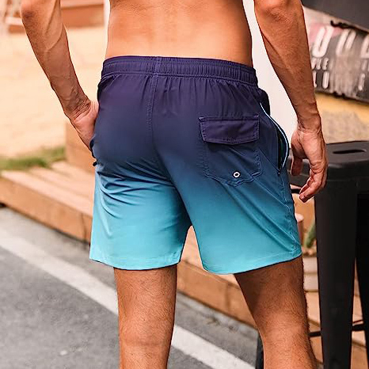 Wholesale Summer Beach Shorts Swimming Trunks Custom Mesh Shorts Color Change Swimwear Quick Dry Mens Swim Shorts with Pocket