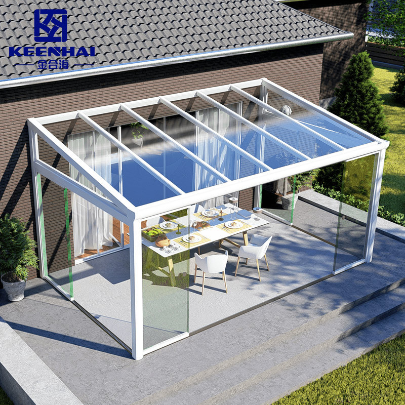 Modern Outdoor Sun Room with Aluminum Alloy Frame Insulating Glass Roof for Hotel Garden or House Porch Patio Design