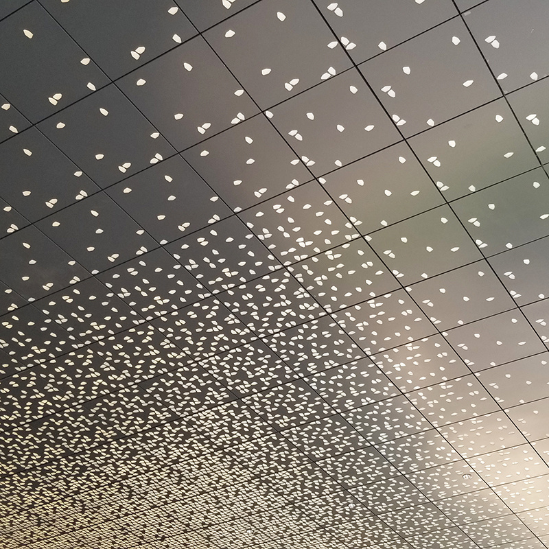 Modern Design Custom Laser Cutting Stainless Steel Ceiling Panel Decorative Carved Perforated Design with Soundproof Function