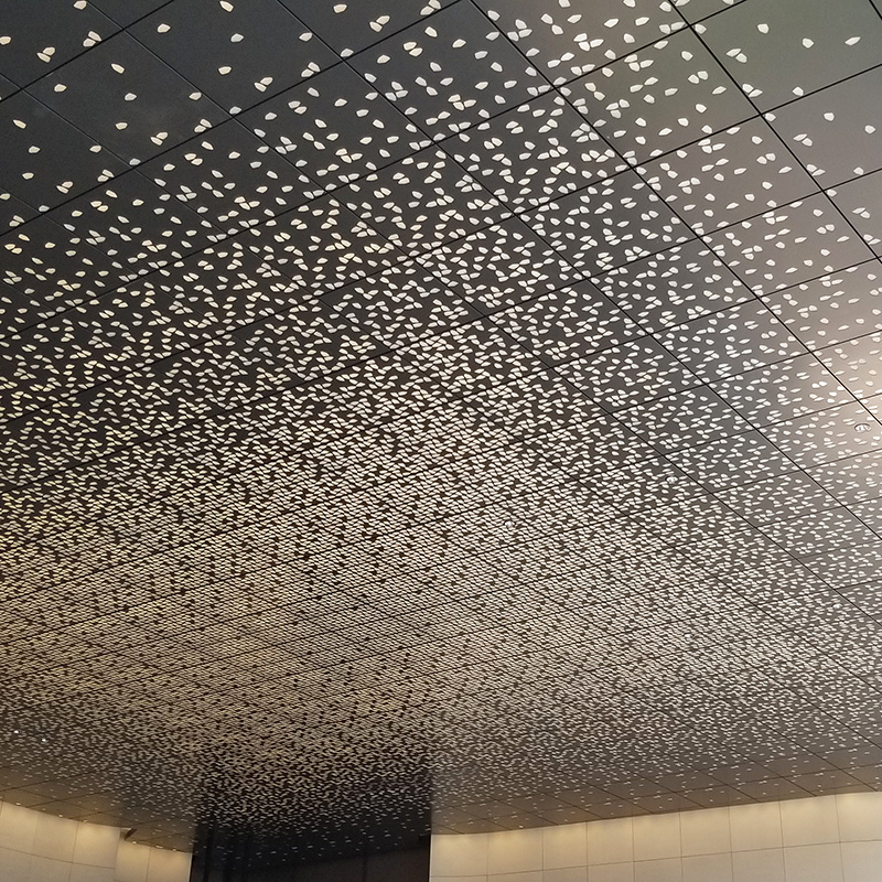 Modern Design Custom Laser Cutting Stainless Steel Ceiling Panel Decorative Carved Perforated Design with Soundproof Function