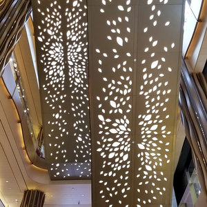 Modern Design Custom Laser Cutting Stainless Steel Ceiling Panel Decorative Carved Perforated Design with Soundproof Function