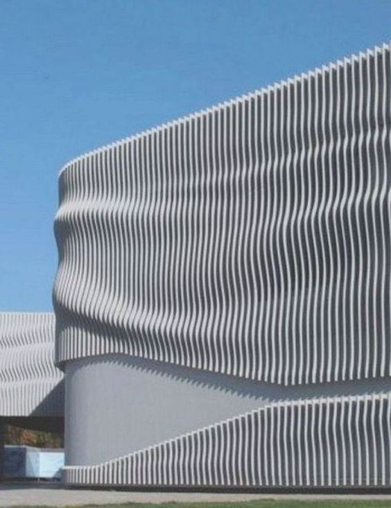 Exterior facades panel ventilated timber look 3d aluminum batten front wall facade panels for residential building