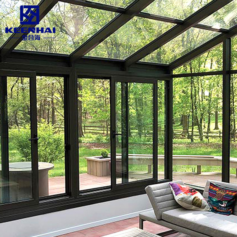 Modern Large Prefab Outdoor Sunroom and Glass House Wrought Iron Gazebo for Hotel with Aluminum Alloy Frame