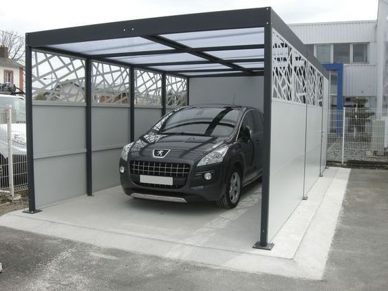 Most popular style Garages Canopies Carports  Parking Shelter Aluminum Frame Glass Carports