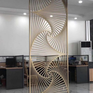 Modern Art-Themed Indoor Hall Room Divider Stainless Steel Screen Partition Unique Laser Cut Design Functions Hanging Metal