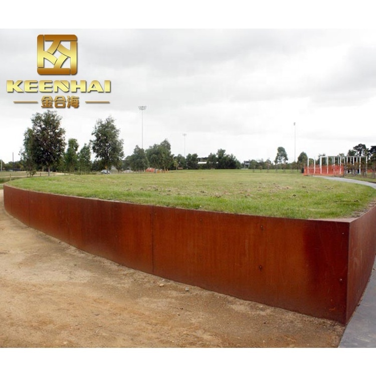 Galvanized AISI/GB Standard Corten Steel Metal Sheet Hot Rolled and Punched Outdoor Decorative Garden Retaining Wall Plate