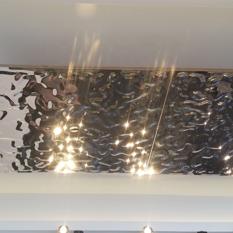 Laser Cut Exterior Metal ceiling panels Mirror Stainless Steel Ceiling Design