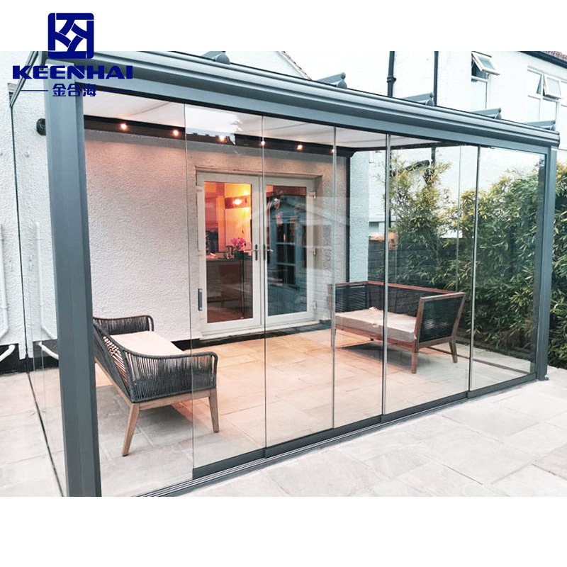 Modern Design Portable Aluminium Sunroom Frames Balcony Glass Roof Framing for Outdoor Glass Houses for Hotel Applications