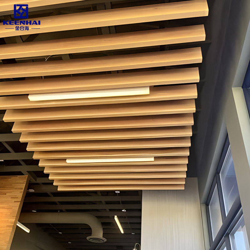 Acoustic Aluminium Baffle Ceiling Panels Spray Painted Metal Paneling Baffle Ceiling System Profile For Office