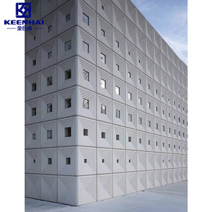 Staggered round Hole 304/316 Stainless Steel Aluminum Facade Panel Perforated Metal Mesh for Outdoor Decoration Curtain Walls