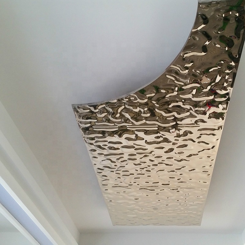 Laser Cut Exterior Metal ceiling panels Mirror Stainless Steel Ceiling Design