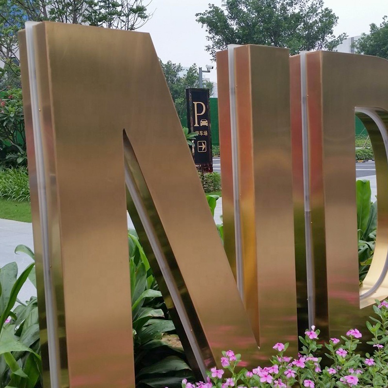 Outdoor Customizable 3D Stainless Steel Letter Sign Large Electronic Light Sign for Companies Wall Lighting Application