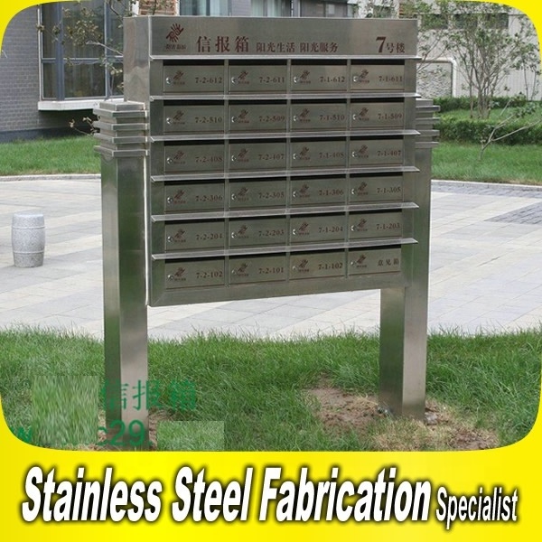 Stainless Steel Standing Letter Box Decorative Outdoor Mailbox with Lock for Residential Apartment Use Free Standing Style