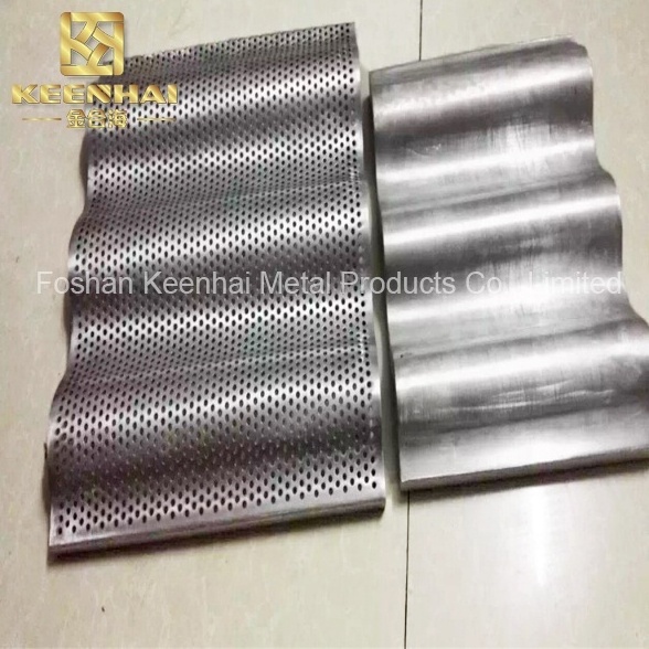 Aluminum Perforated Waving Board Fireproof Soundproof Curved Acoustic Ceiling Cladding Strip Shape Metal Wall Corrugated Panel