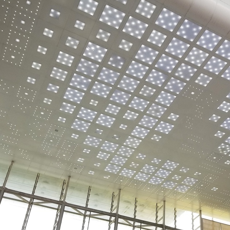 Newest Midcentury Design Aluminum Perforated Ceiling Panel Sound-Absorbing Interior Decoration Rectangle Shape Ceiling Tile