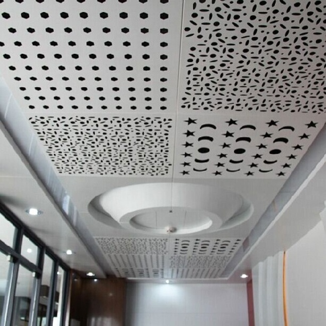 Newest Midcentury Design Aluminum Perforated Ceiling Panel Sound-Absorbing Interior Decoration Rectangle Shape Ceiling Tile