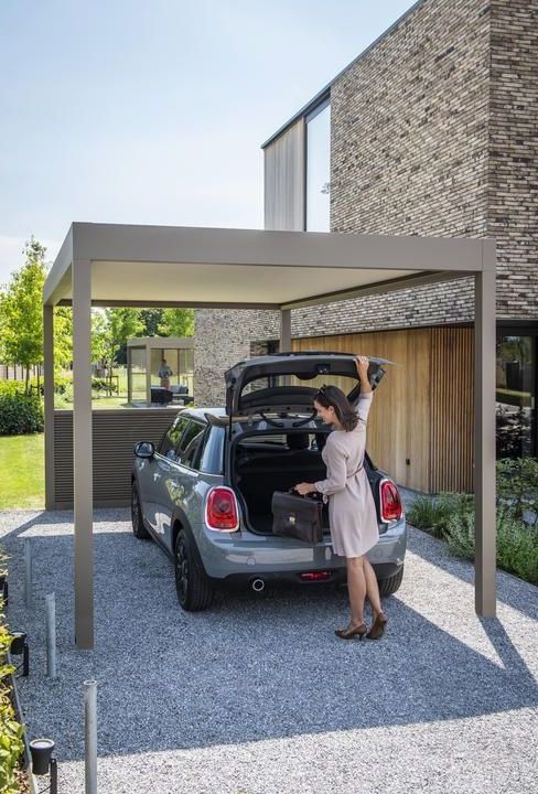 Most popular style Garages Canopies Carports  Parking Shelter Aluminum Frame Glass Carports