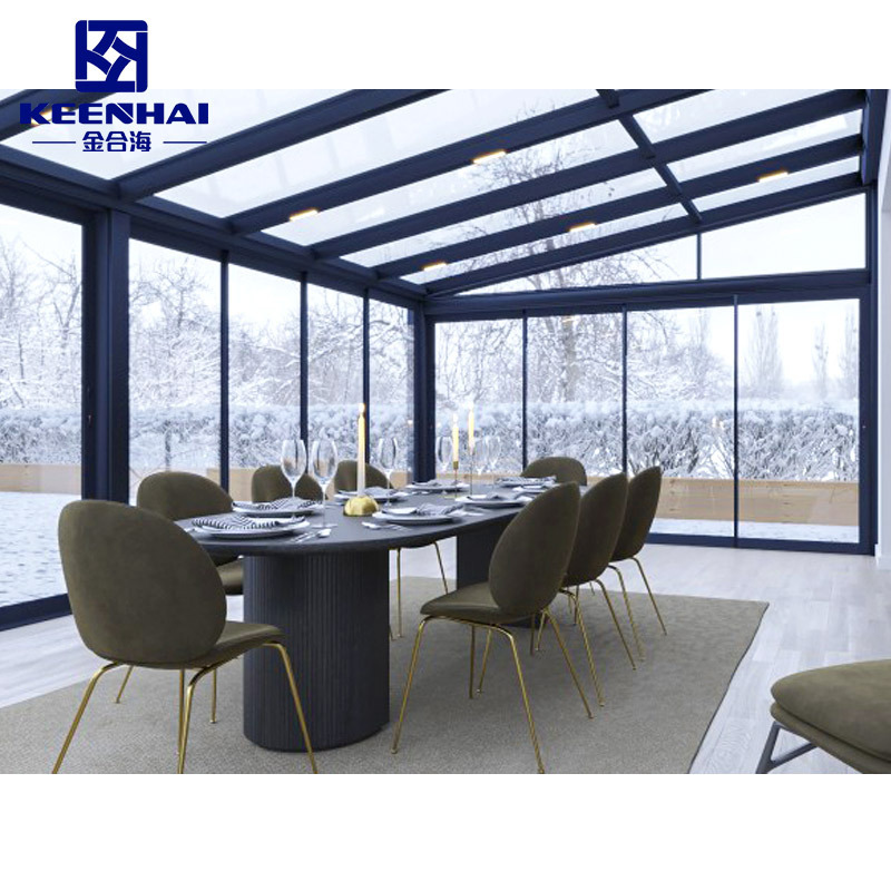 Modern Outdoor Sun Room with Aluminum Alloy Frame Insulating Glass Roof for Hotel Garden or House Porch Patio Design