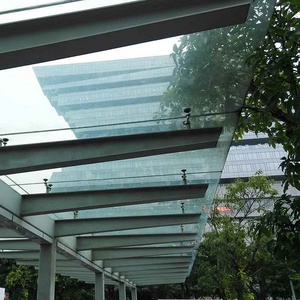 Customizable Aluminum Frame Wood Metal Car Parking Shelter with Glass Canopy PC PVDF Sail Material for Garages Canopies