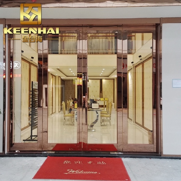 Modern Prefabricated Stainless Steel Door Design with Glass Plastic Mirror Material Bulletproof and Painted Finish for Hotels